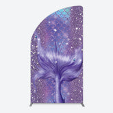 Aperturee - Aperturee Glitter Mermaid Purple Summer Vibe Half Moon Arch Backdrop